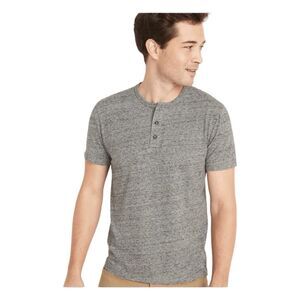 Old Navy Soft Washed Henley Shirt Heather Gray Jersey Short Sleeve M